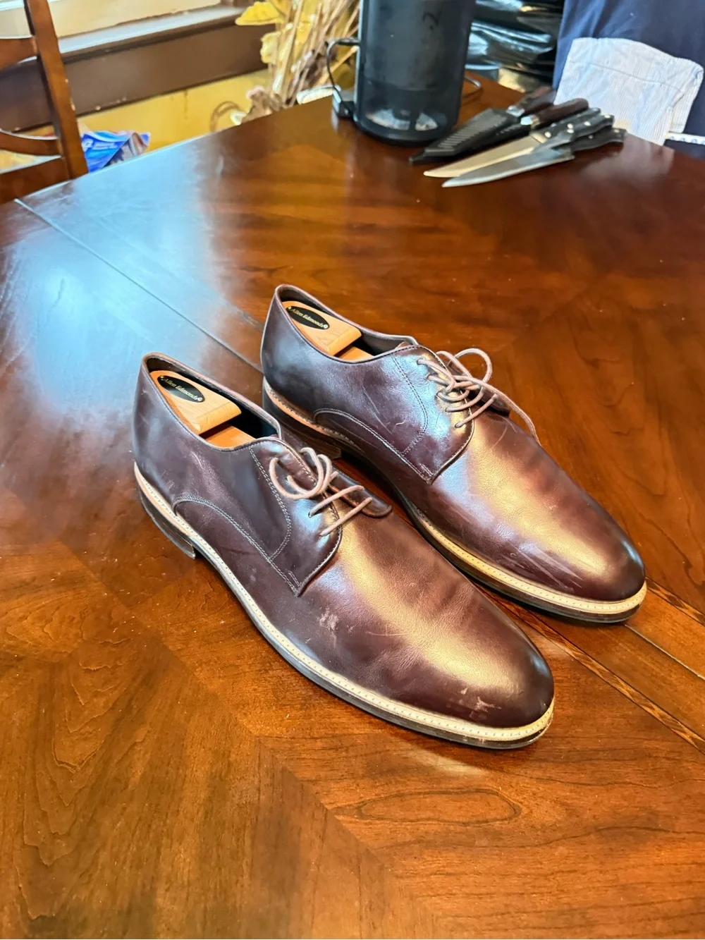 Allen Edmonds Men's Dark Brown Leather Derby Shoes